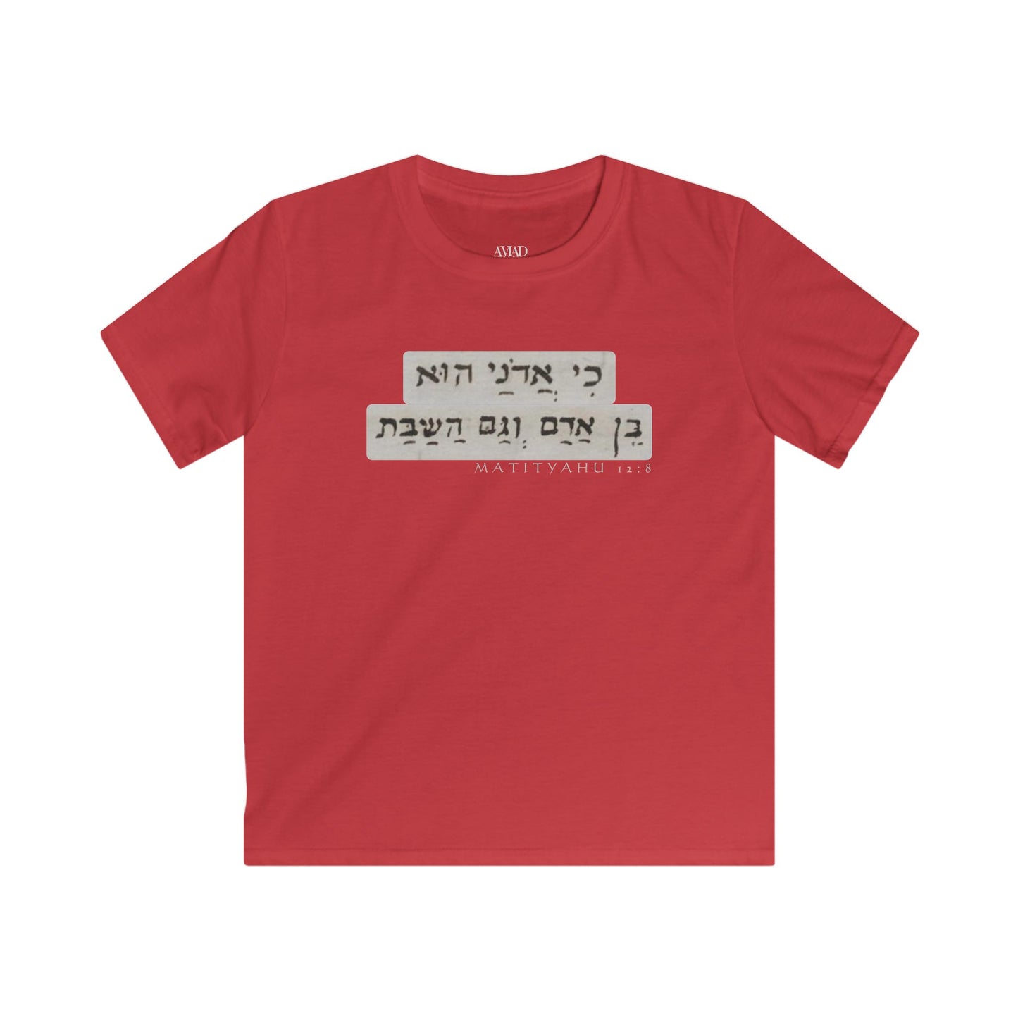 Kid's Matthew 12:8 T-Shirt (Hebrew)